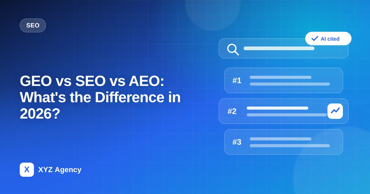 GEO vs SEO vs AEO: What's the Difference in 2026? — featured image